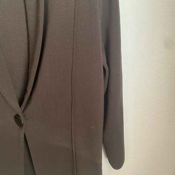 Misook Brown Blazer with Shawl Collar and Knit Texture - Picture 3 of 5